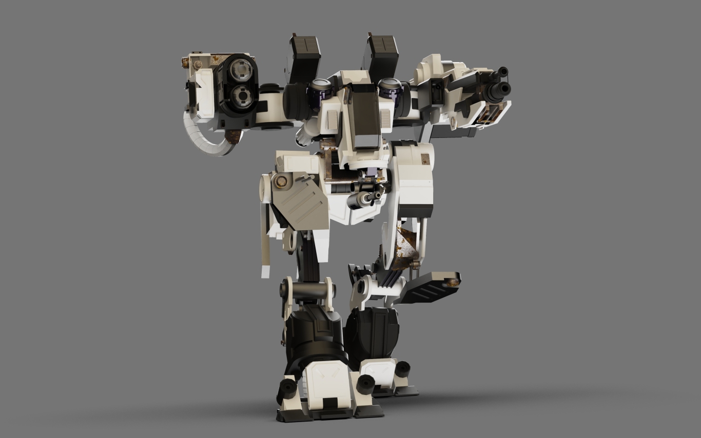 机甲机器人雕塑建模图0