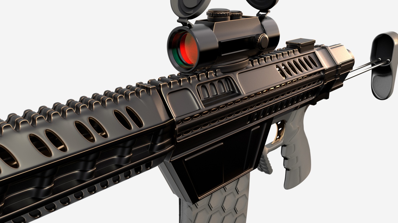 FPS射击游戏道具枪械外观设计建模图8