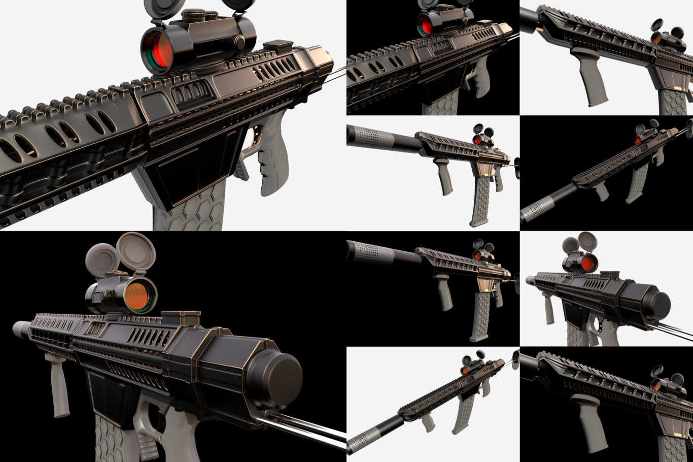 FPS射击游戏道具枪械外观设计建模图14