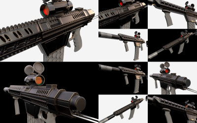 FPS射擊游戲道具槍械外觀設計建模
