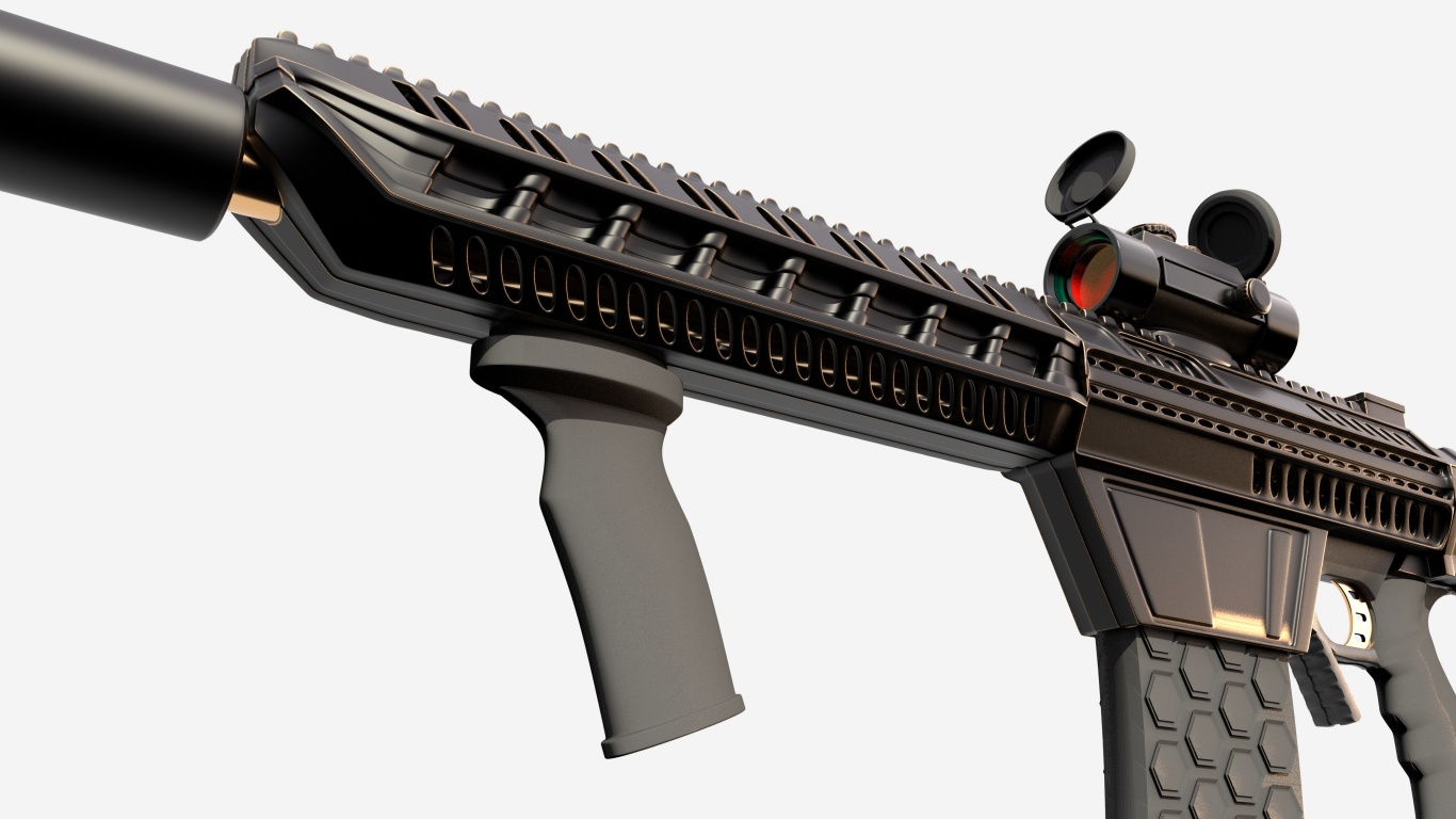 FPS射击游戏道具枪械外观设计建模图7