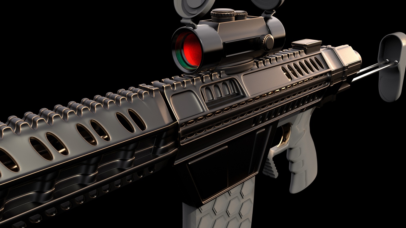 FPS射击游戏道具枪械外观设计建模图3