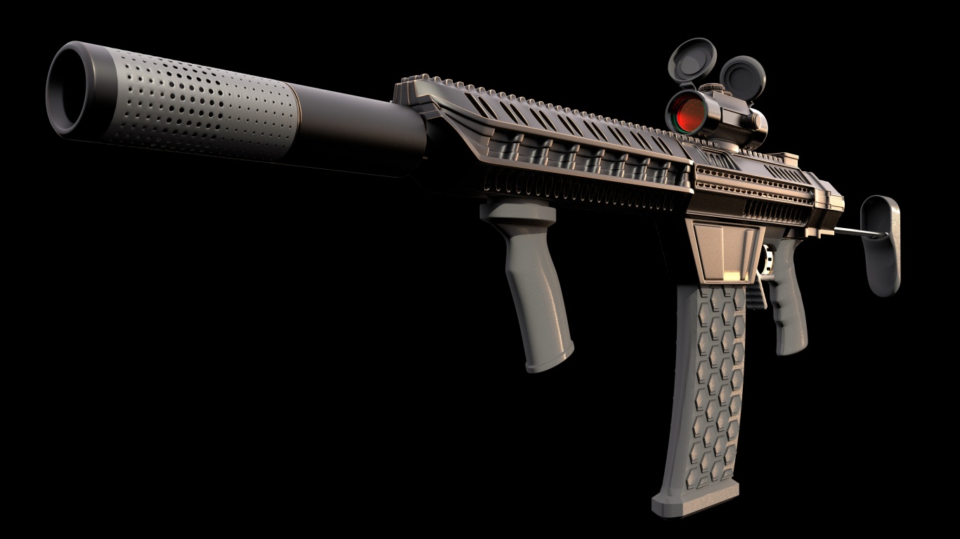 FPS射击游戏道具枪械外观设计建模图1