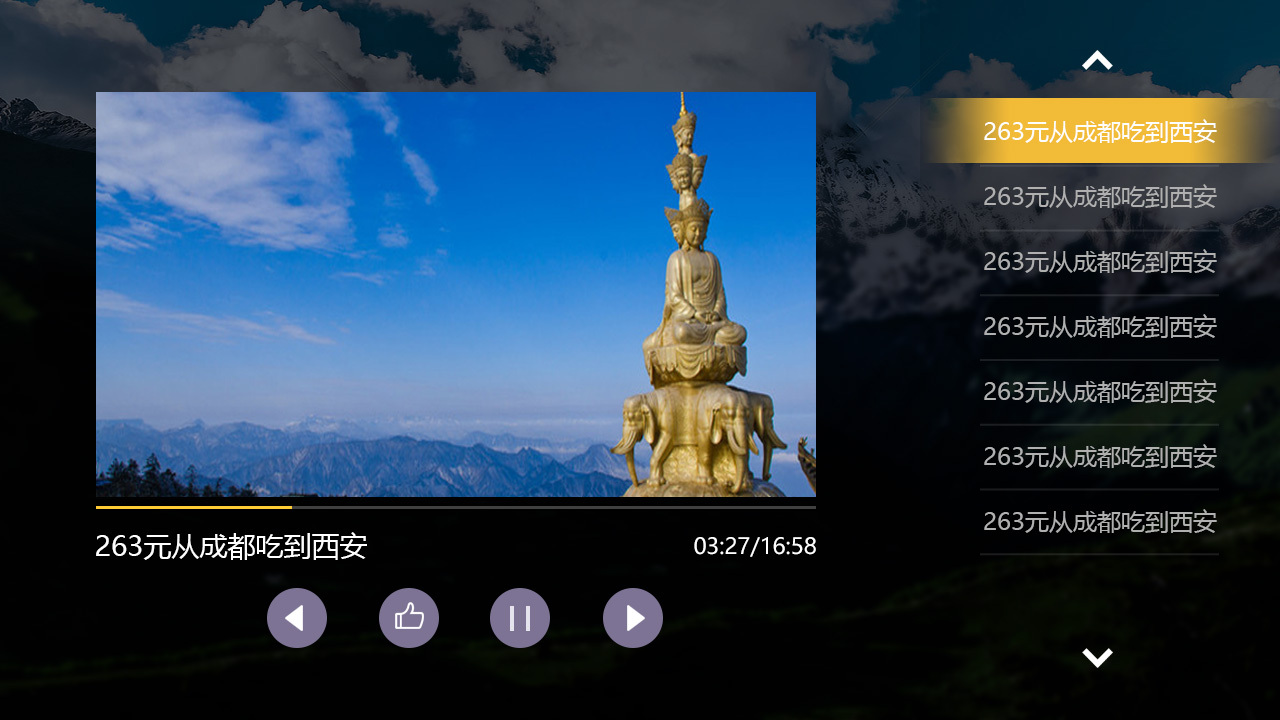 四川旅游局TV端旅游区实时监控平台界面设计图5