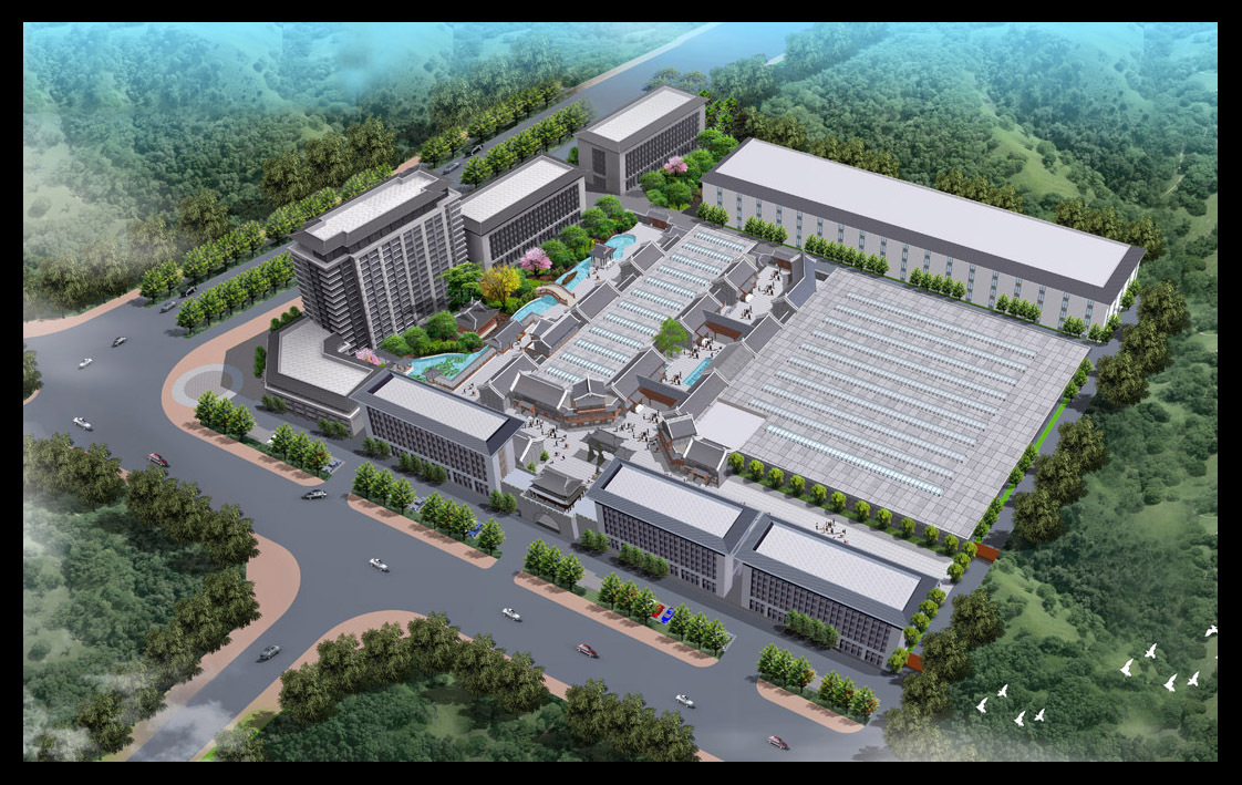 孔子酒业厂区规划设计鸟瞰图图0