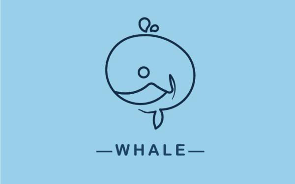 一筆畫海魚logo設計