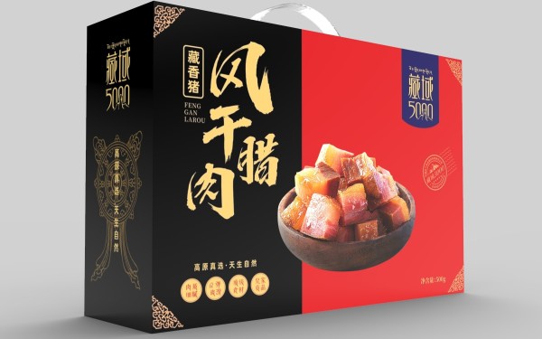 藏族特产礼盒腊肉核桃油菌类蘑菇山珍包装设计