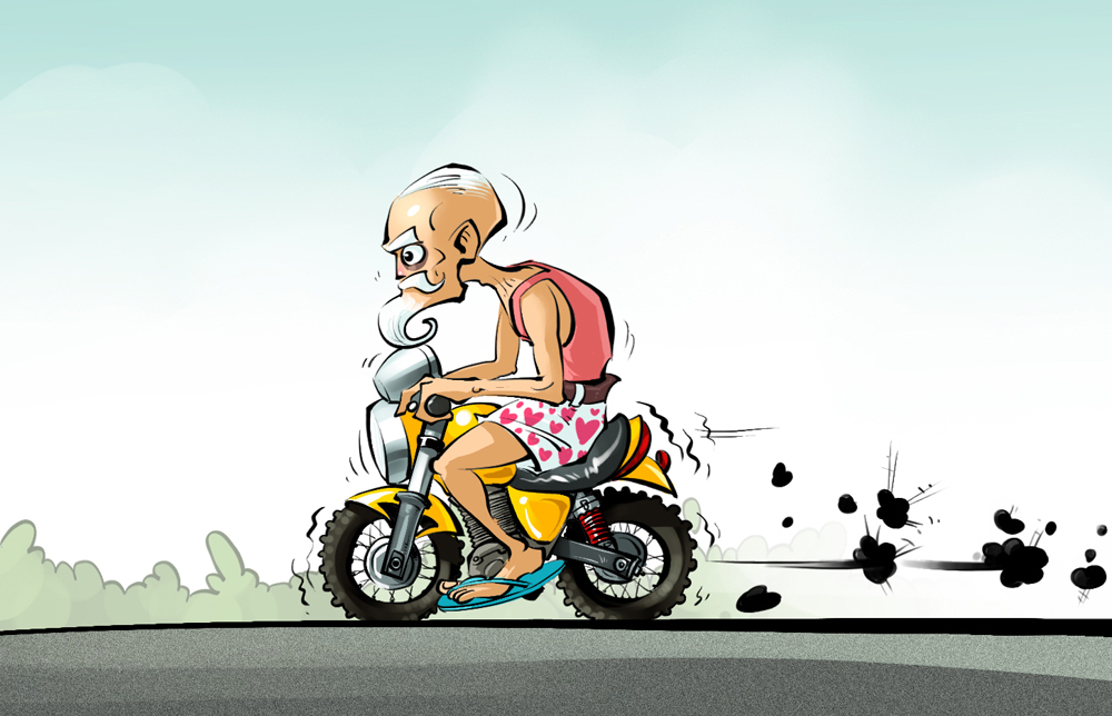 《摩托车》杂志四格漫画图集图0