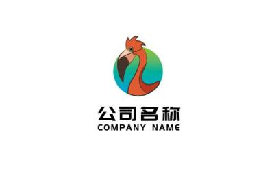 卡通火烈鳥logo