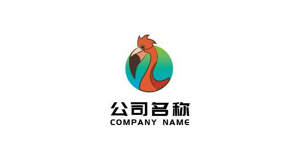 卡通火烈鸟logo