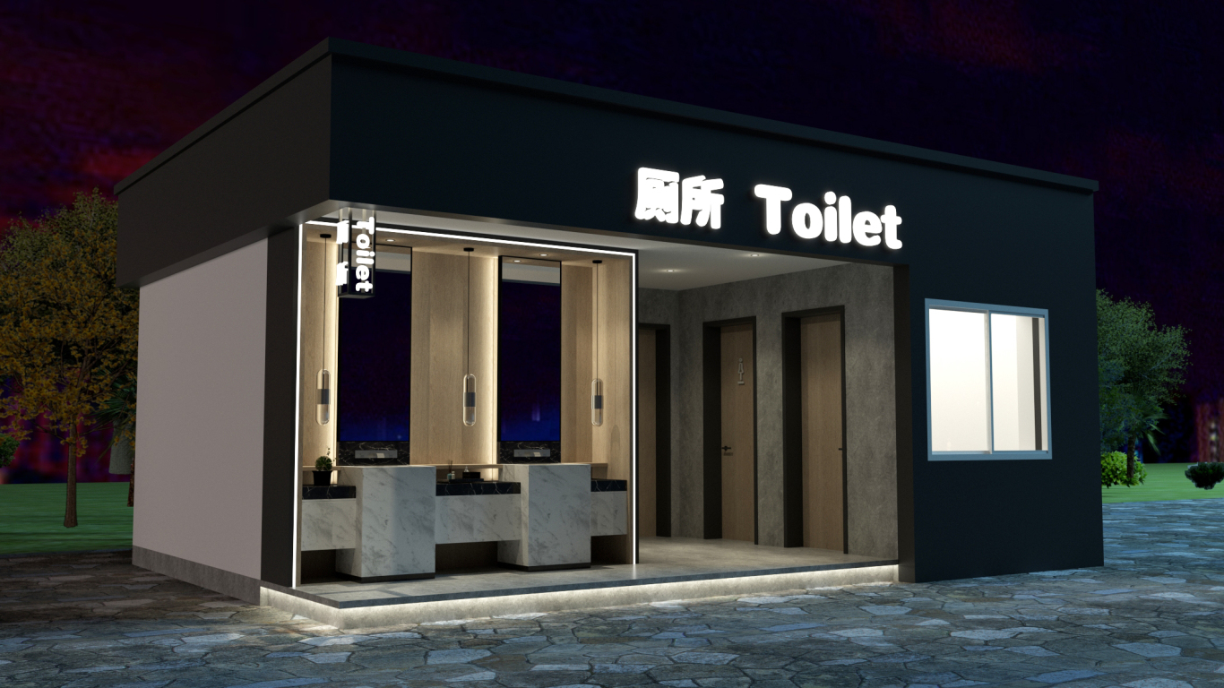 公共厕所建筑外观及室内设计图0