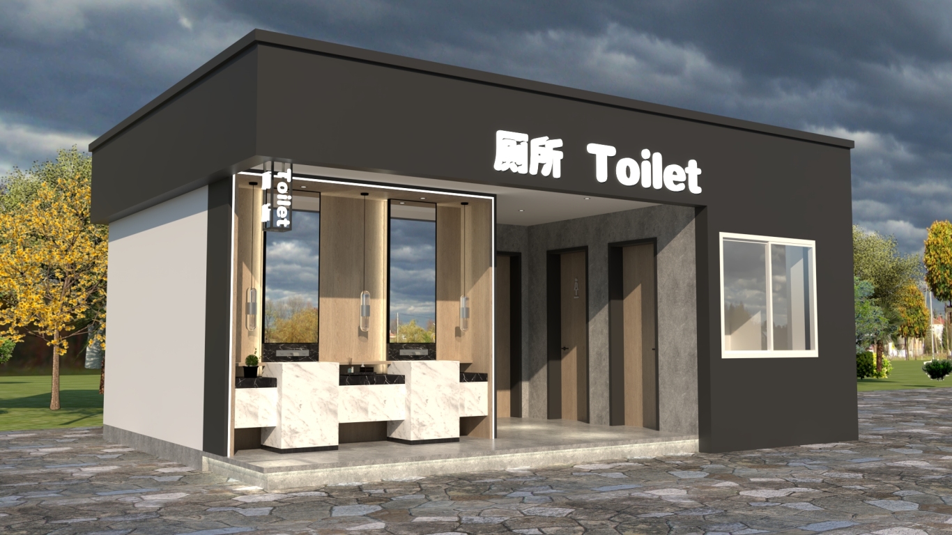 公共厕所建筑外观及室内设计图1