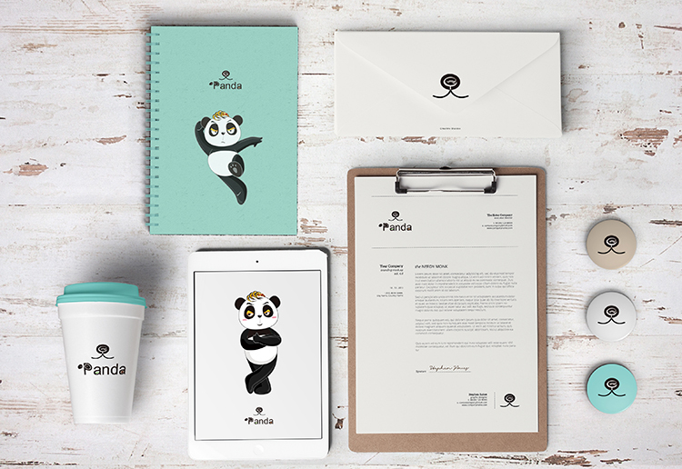 熊猫咖啡的品牌logo及形象设计图1