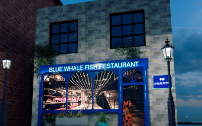 蓝鲸鱼门头设计