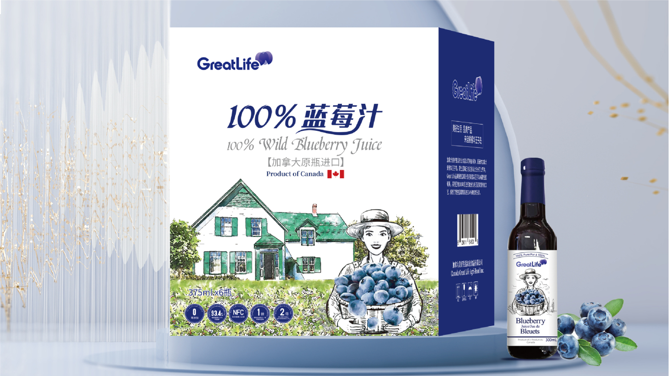 GreatLife藍莓汁包裝箱包裝設計中標圖5