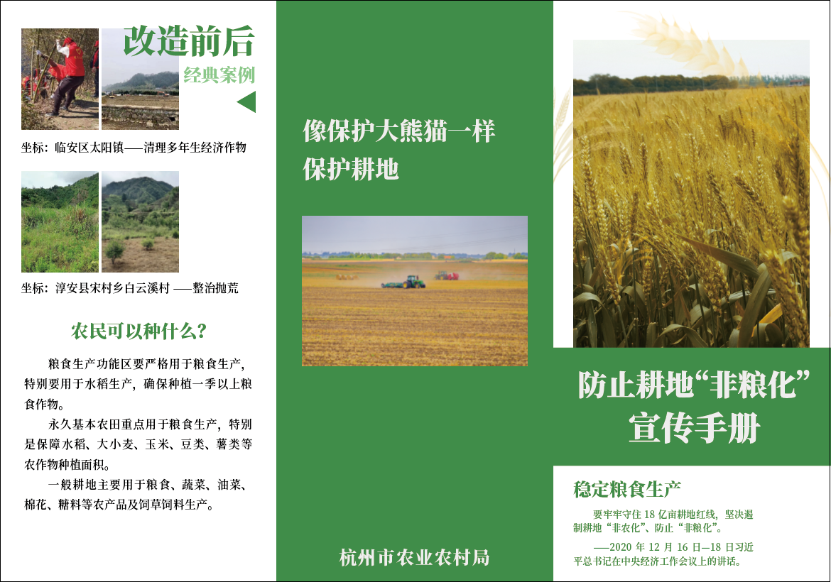 杭州農業局防止土地非糧化宣傳手冊圖1