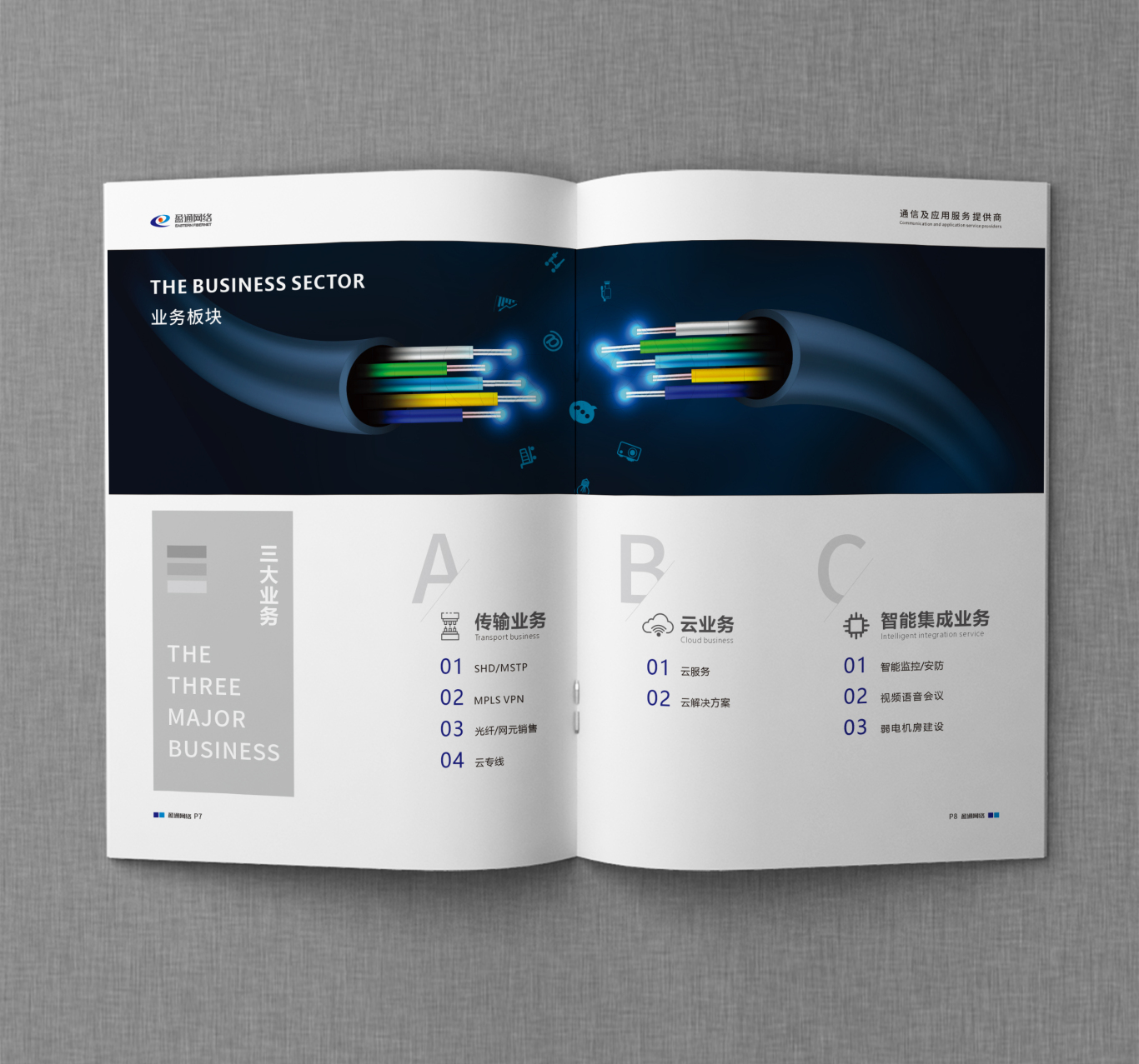 盈通画册设计_蓝白色系_通讯行业图3