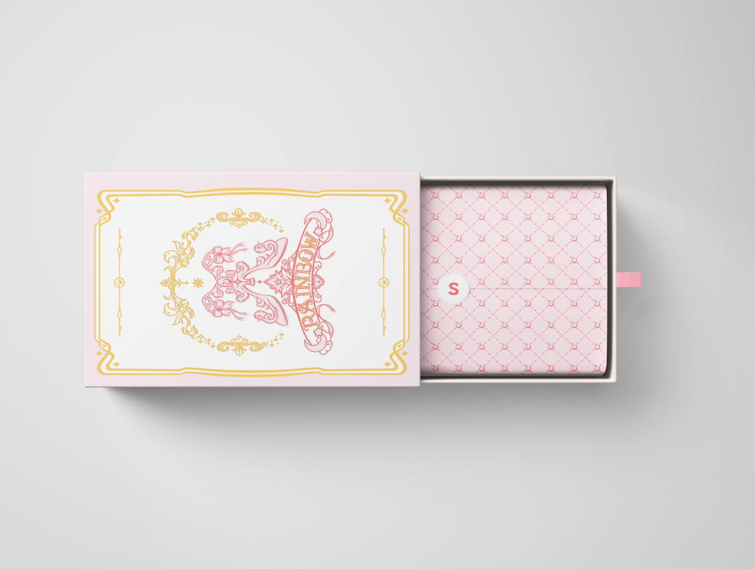 星夜彩虹lolita鞋盒包装设计图1