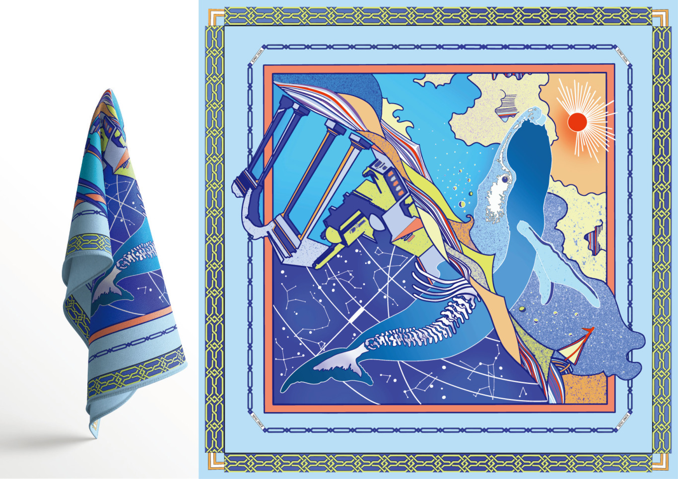 Esprit Soleil海洋主题合作款丝巾设计图2
