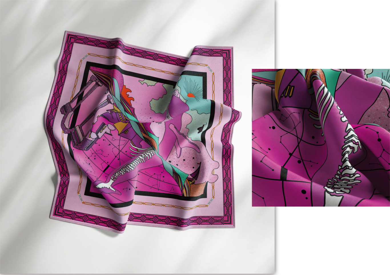 Esprit Soleil海洋主题合作款丝巾设计图6