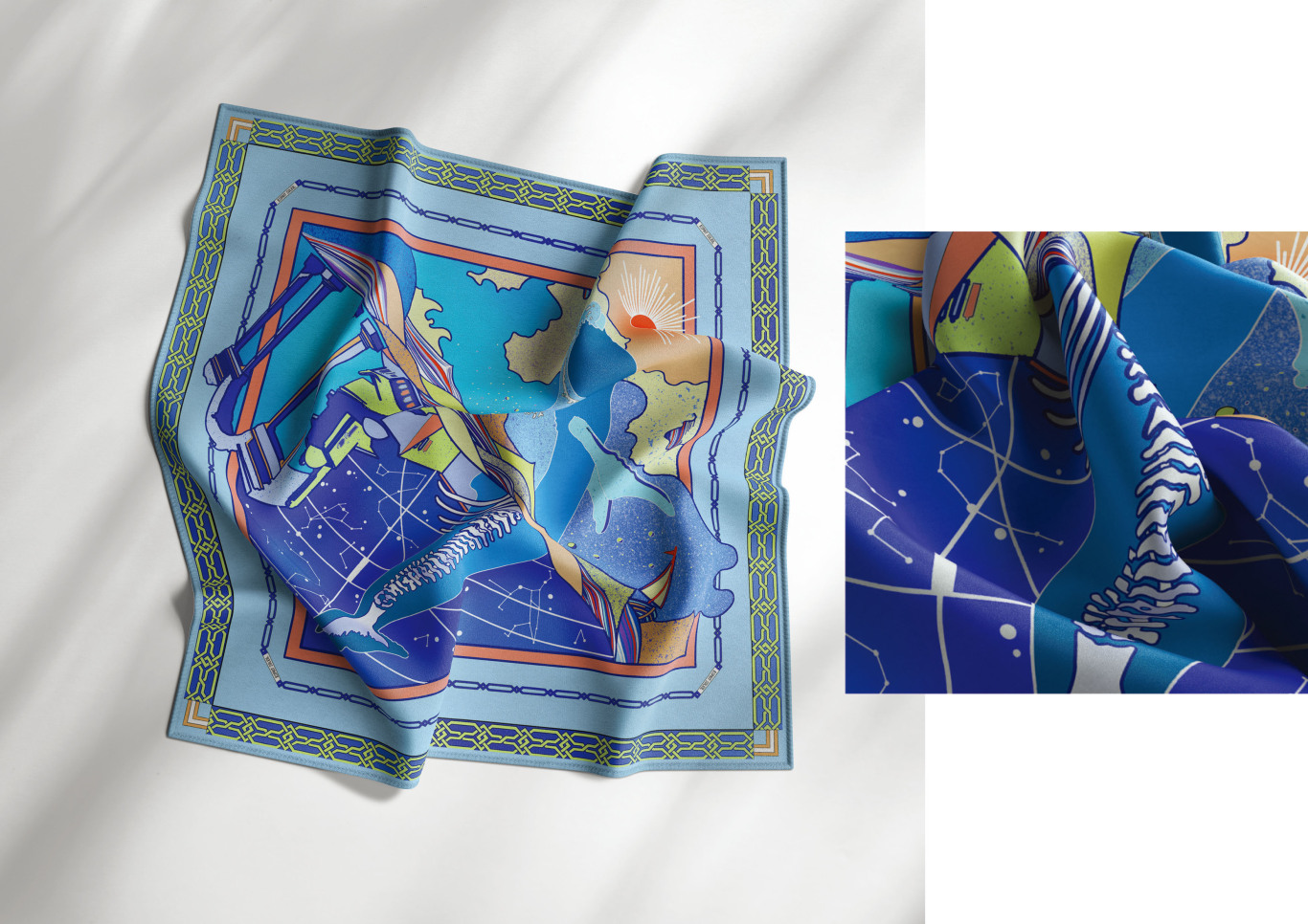 Esprit Soleil海洋主题合作款丝巾设计图5