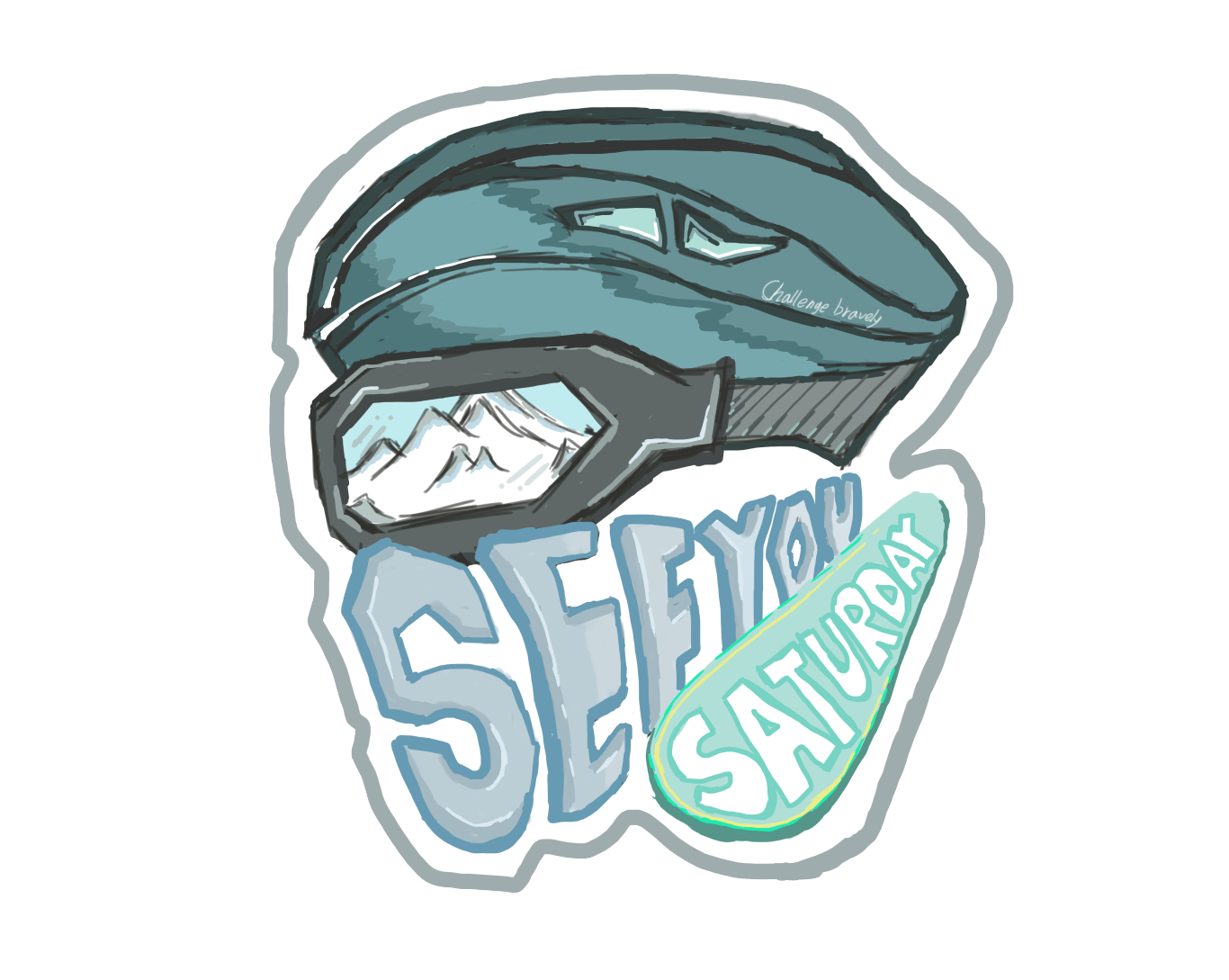 明天见单板滑雪logo设计图1
