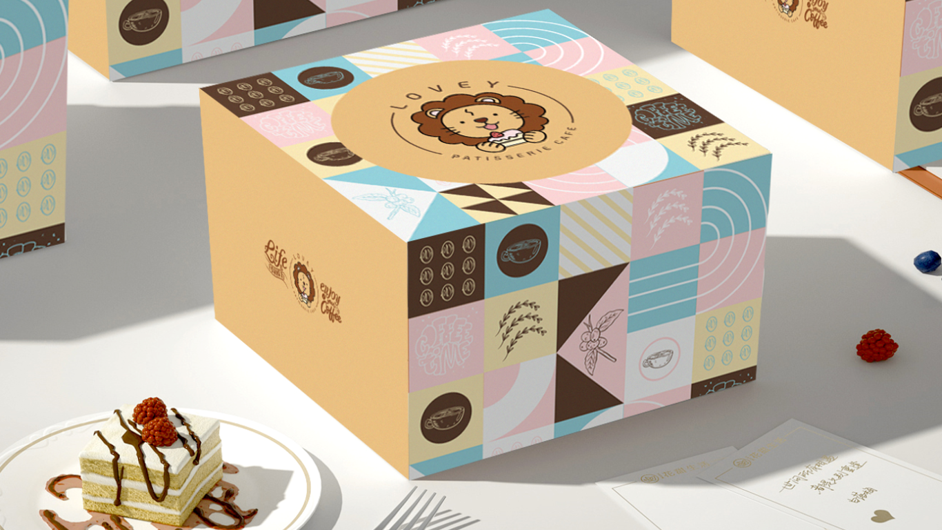 Lovey Patisserie Cafe蛋糕盒包装设计中标图5
