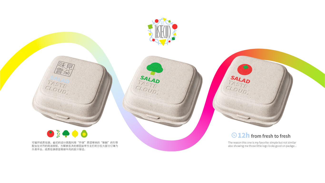 TasteCloud健康沙拉logo和包裝設計圖3