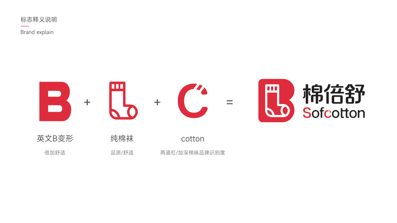 棉倍舒&纯棉品质袜子logo设计图5