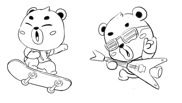 儿童食品蓝熊IP形象吉祥物及动作设计图2