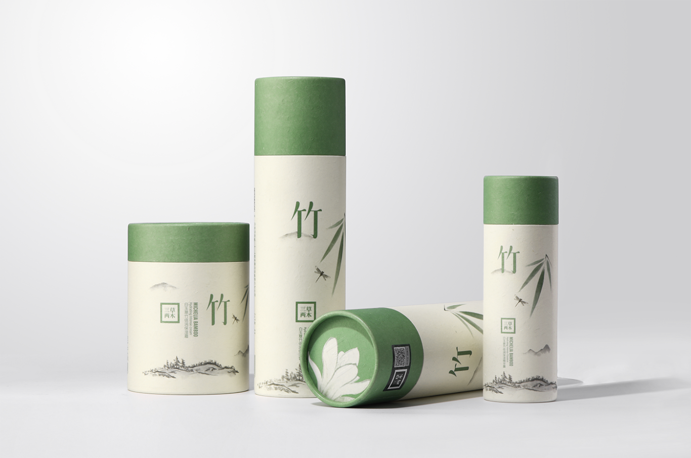 三草两木高端护肤“白玉翠竹”系列包装设计图3