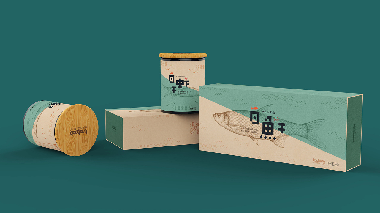 太湖魚干罐頭包裝設計圖2