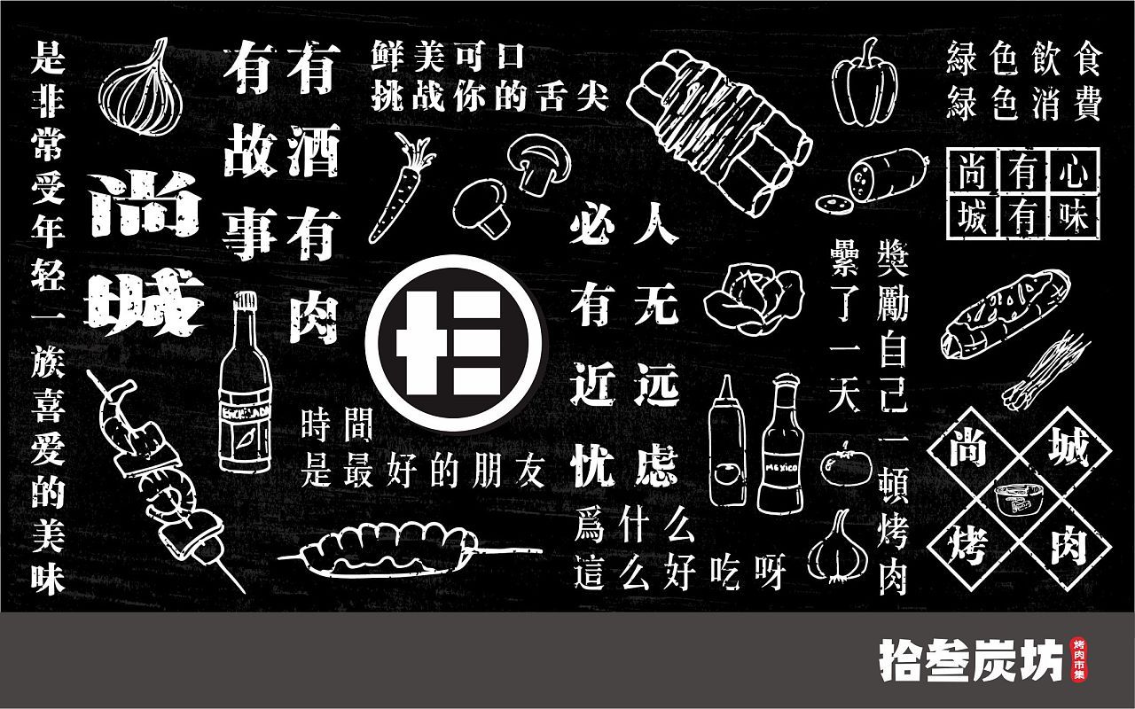 拾叁炭坊-炭火烤logo设计图5