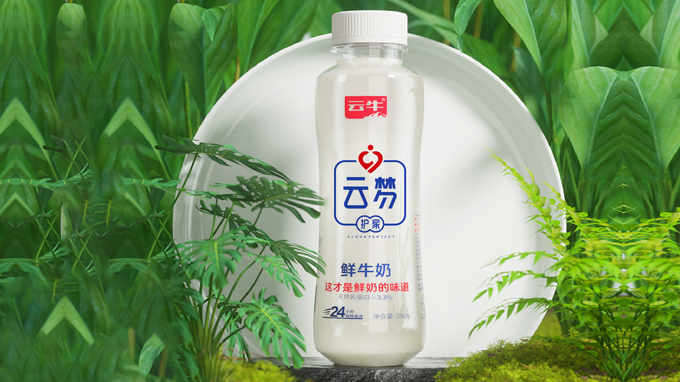 云梦护家牛奶品牌LOGO设计中标图3