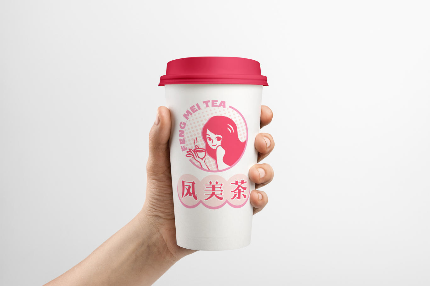 凤美茶奶茶店卡通形象LOGO设计图3