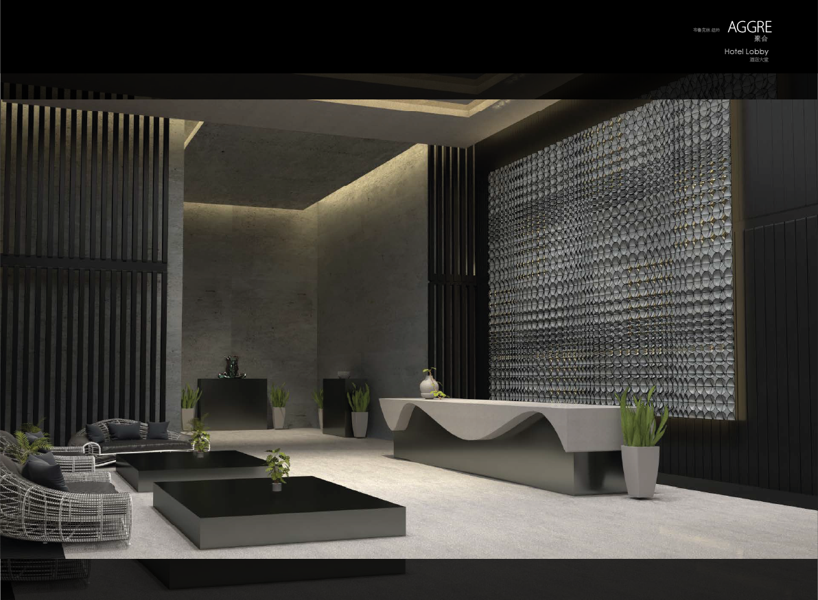 纽约AGGRE聚合酒店大堂砖墙设计图0