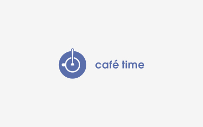 咖啡店 cafe time logo设...
