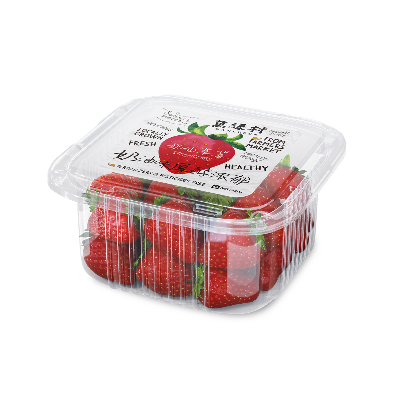 万绿村草莓番茄农产品包装设计图11