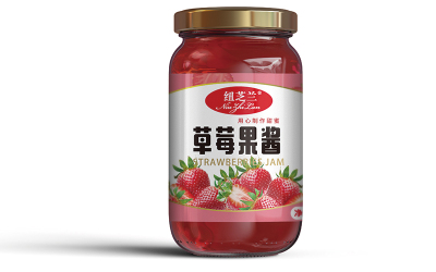 草莓酱瓶贴设计