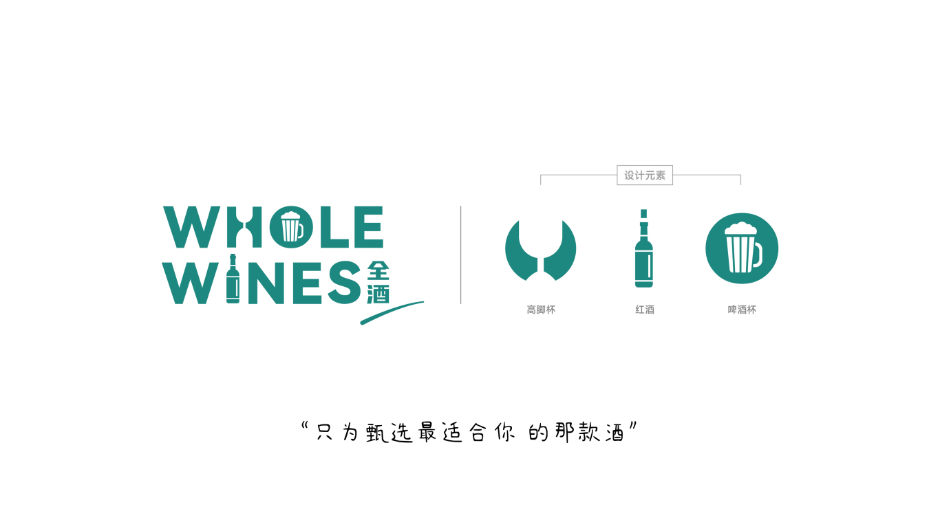 WHOLEWINES全酒（進口酒水銷售）品牌Logo設計圖1