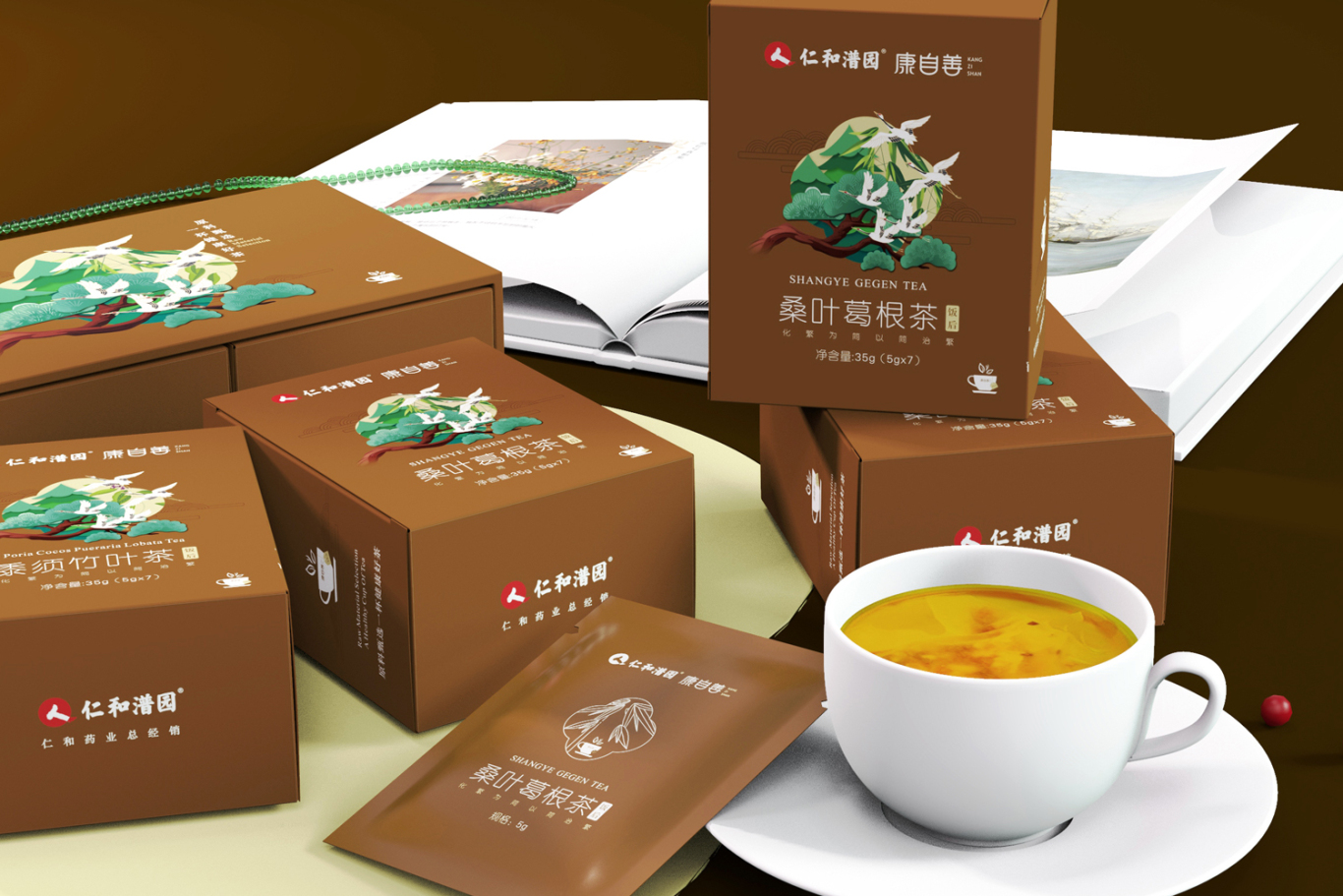 仁和潜园养生茶包装设计案例分享图10