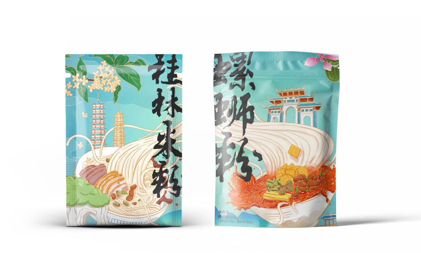 桂林米粉&螺蛳粉手绘包装设计图3