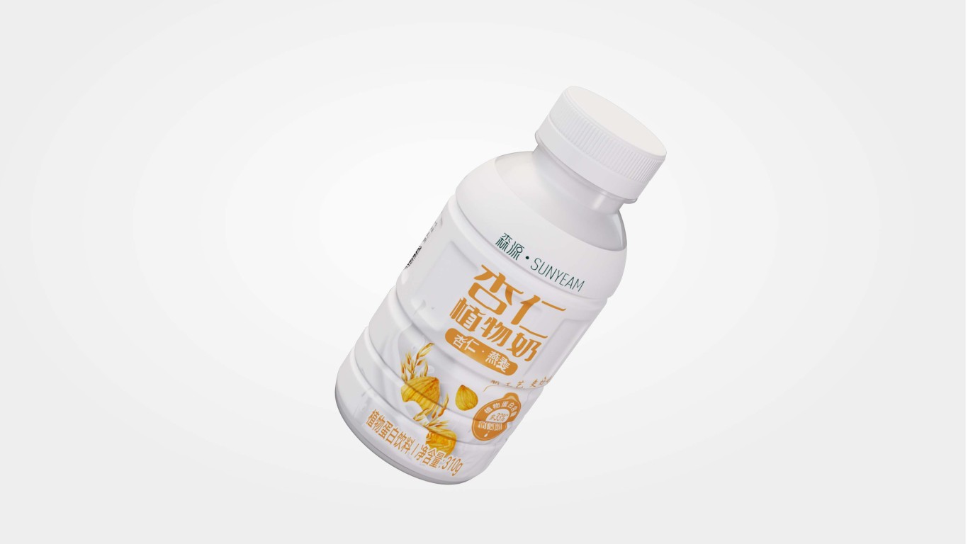 森源——杏仁植物奶瓶型包装设计图1