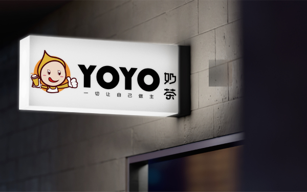YOYO奶茶logo设计