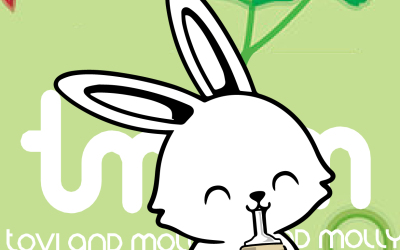 小白兔喝奶插画