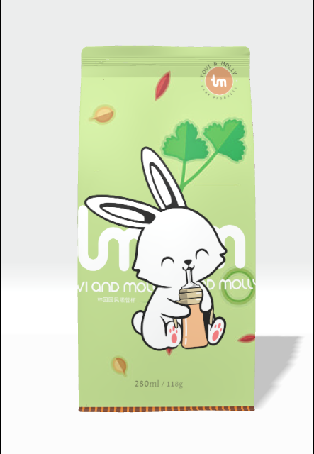 小白兔喝奶插画图2