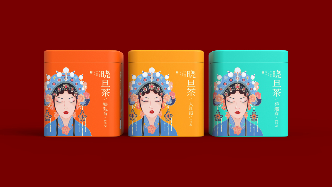 晓旦茶标志及包装设计 | 插画 中式 国潮图13