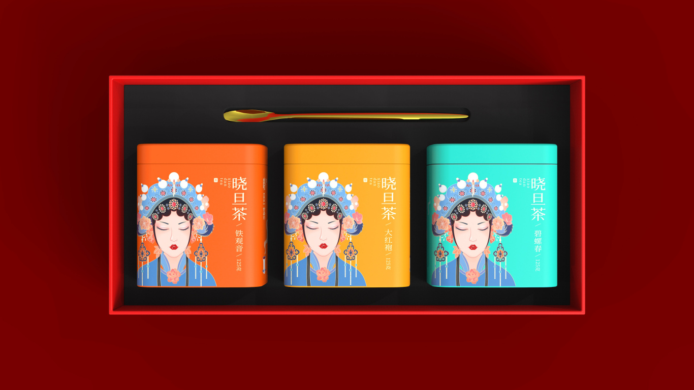 晓旦茶标志及包装设计 | 插画 中式 国潮图27