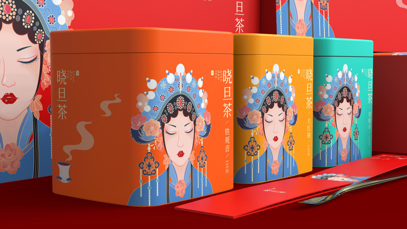 晓旦茶标志及包装设计 | 插画 中式 国潮图39