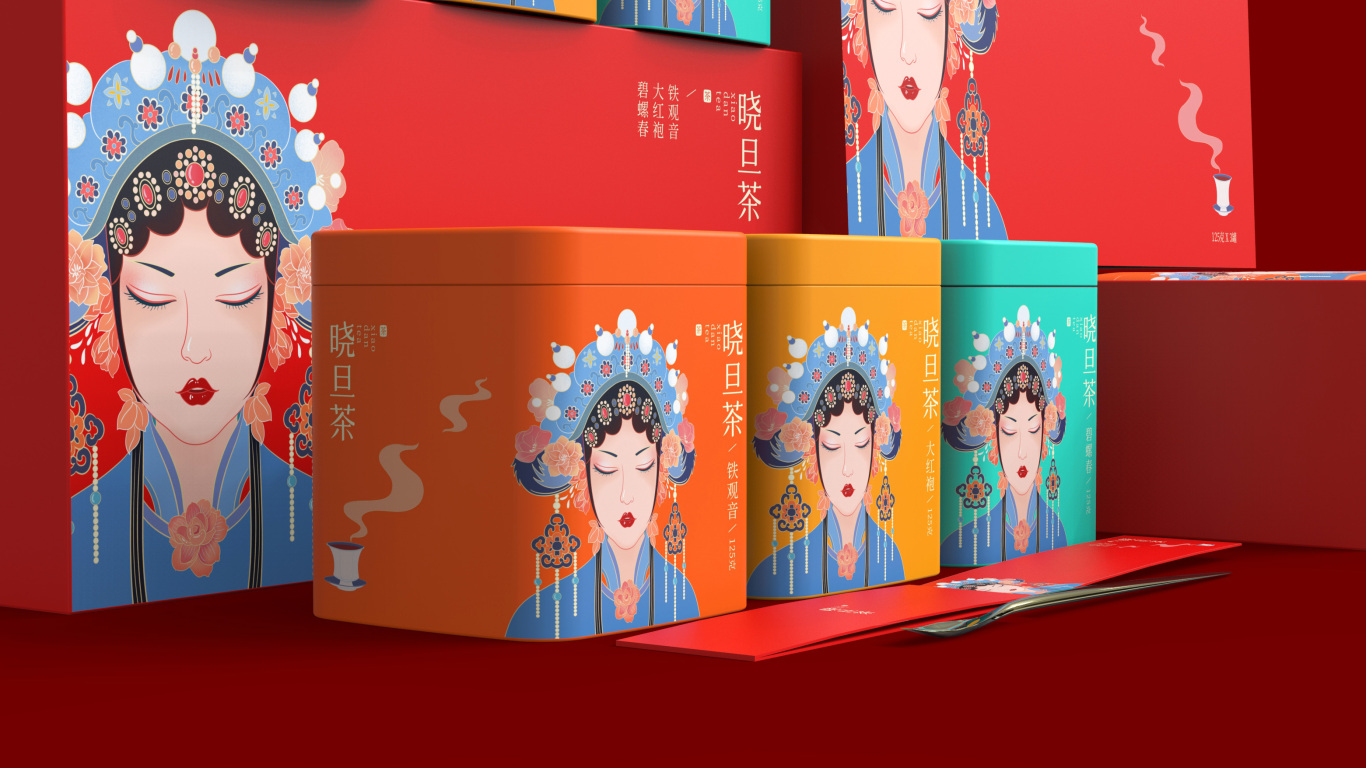 晓旦茶标志及包装设计 | 插画 中式 国潮图40
